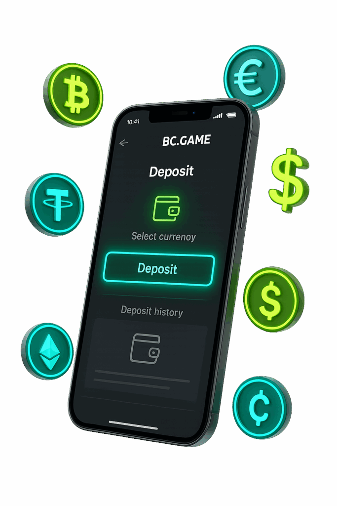 Как пополнить баланс BC.Game с мобильного браузера