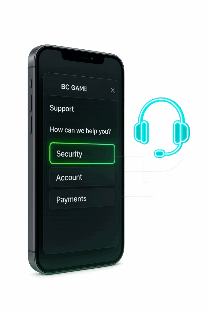 Как связаться с поддержкой BC.Game по вопросам безопасности