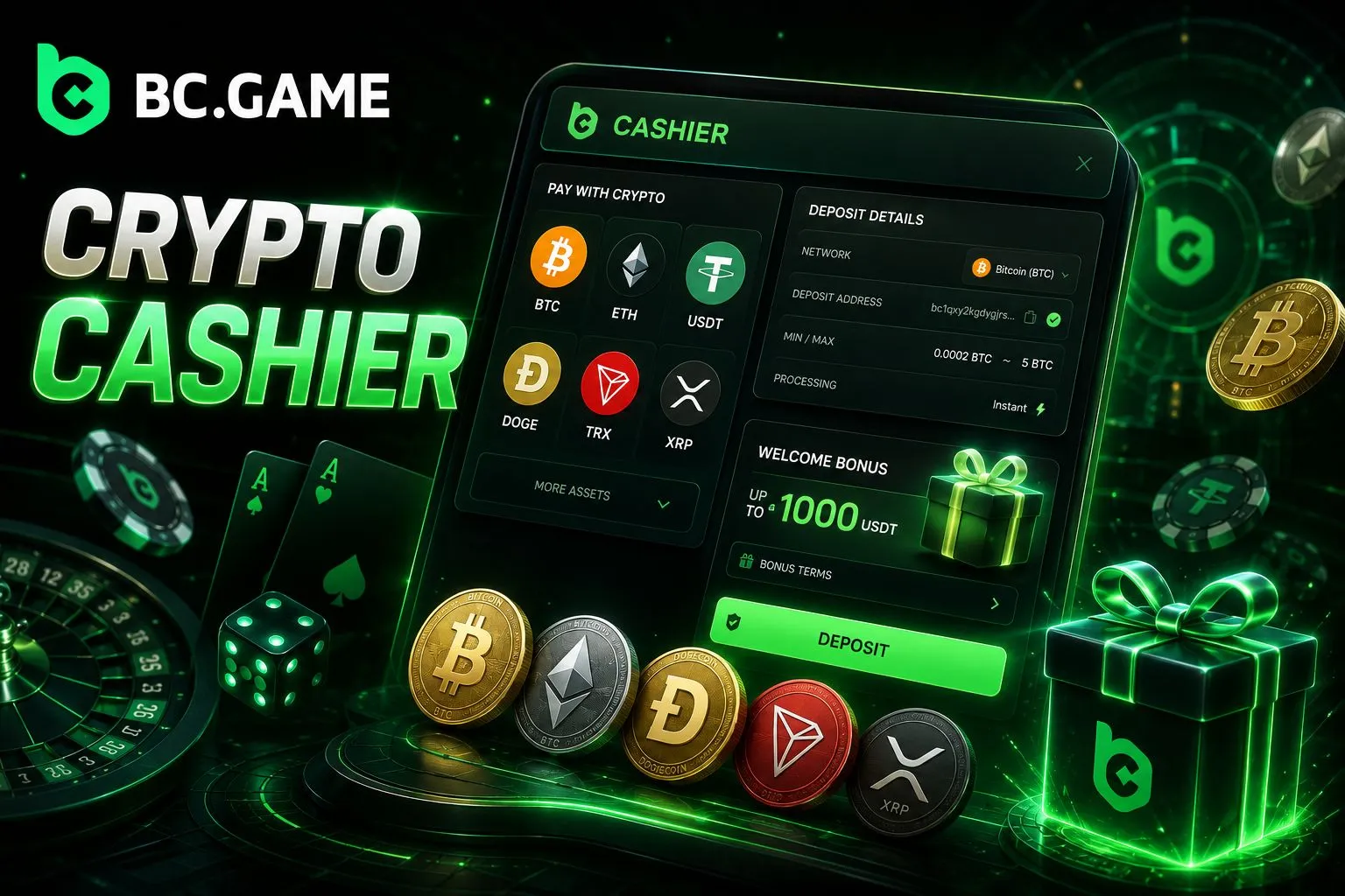 BC Game Deposits, Crypto Payments and Bonuses