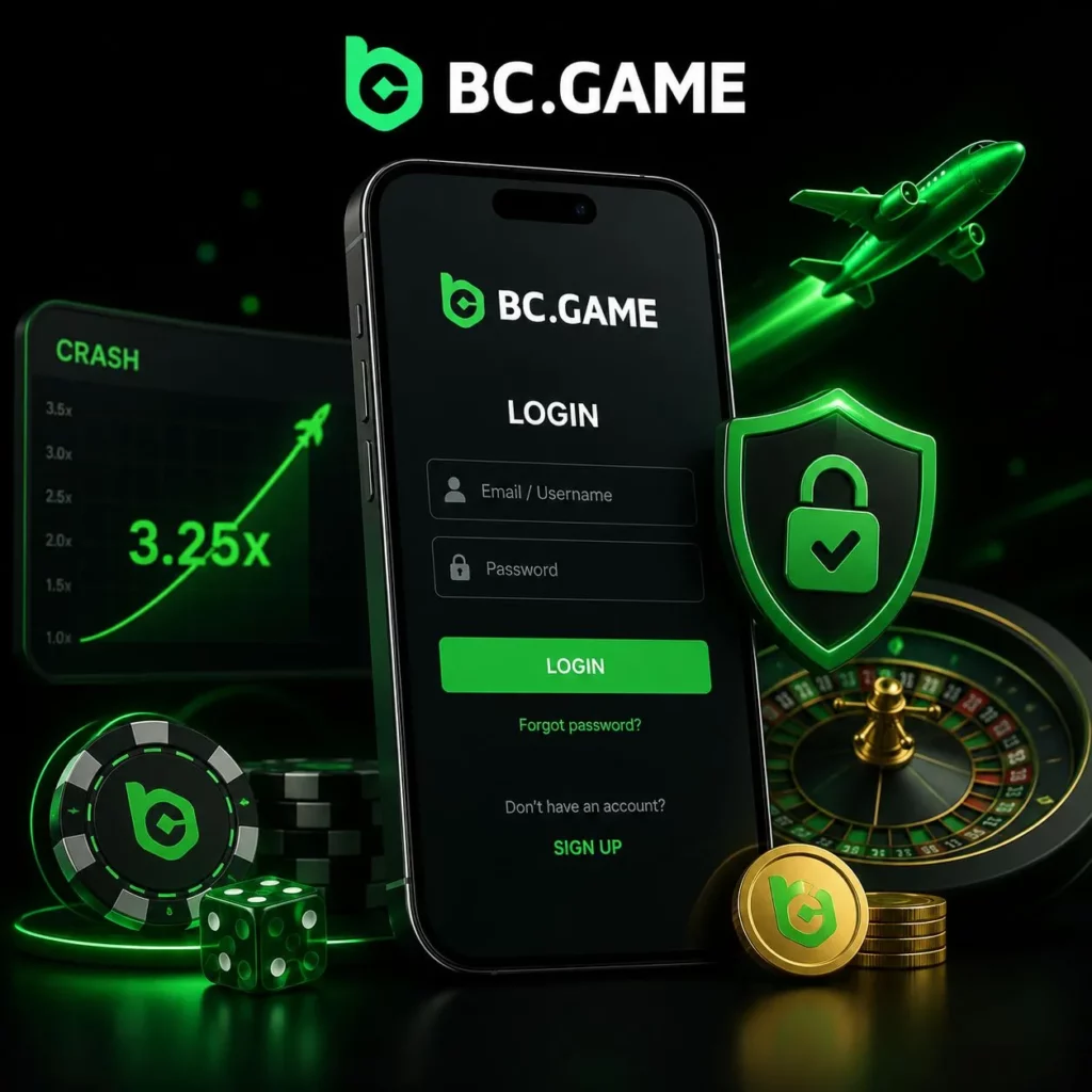 BC Game Crash online login and account access