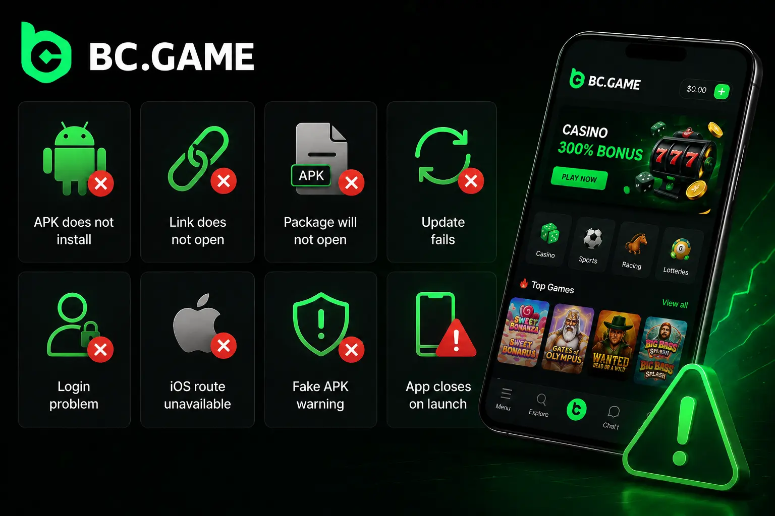 Common BC Game app download problems