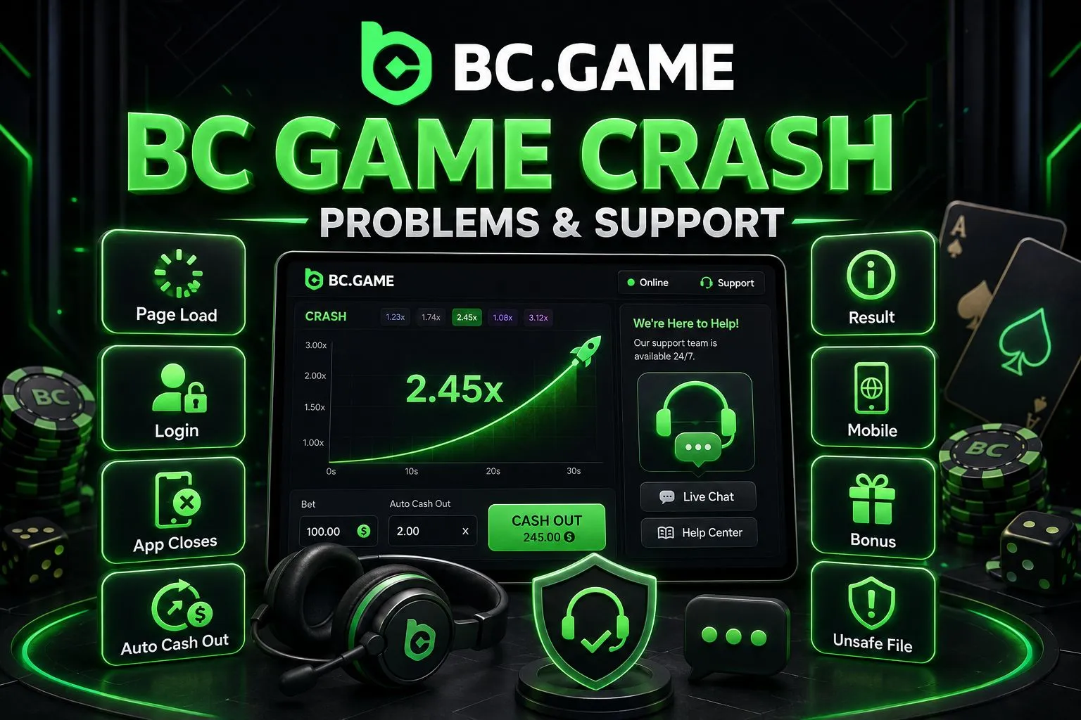 Common BC Game Crash problems and support