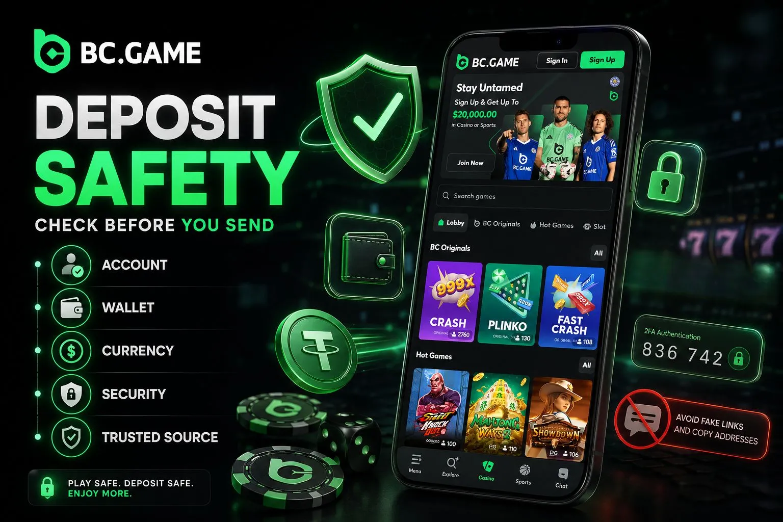 Deposit on BC Game